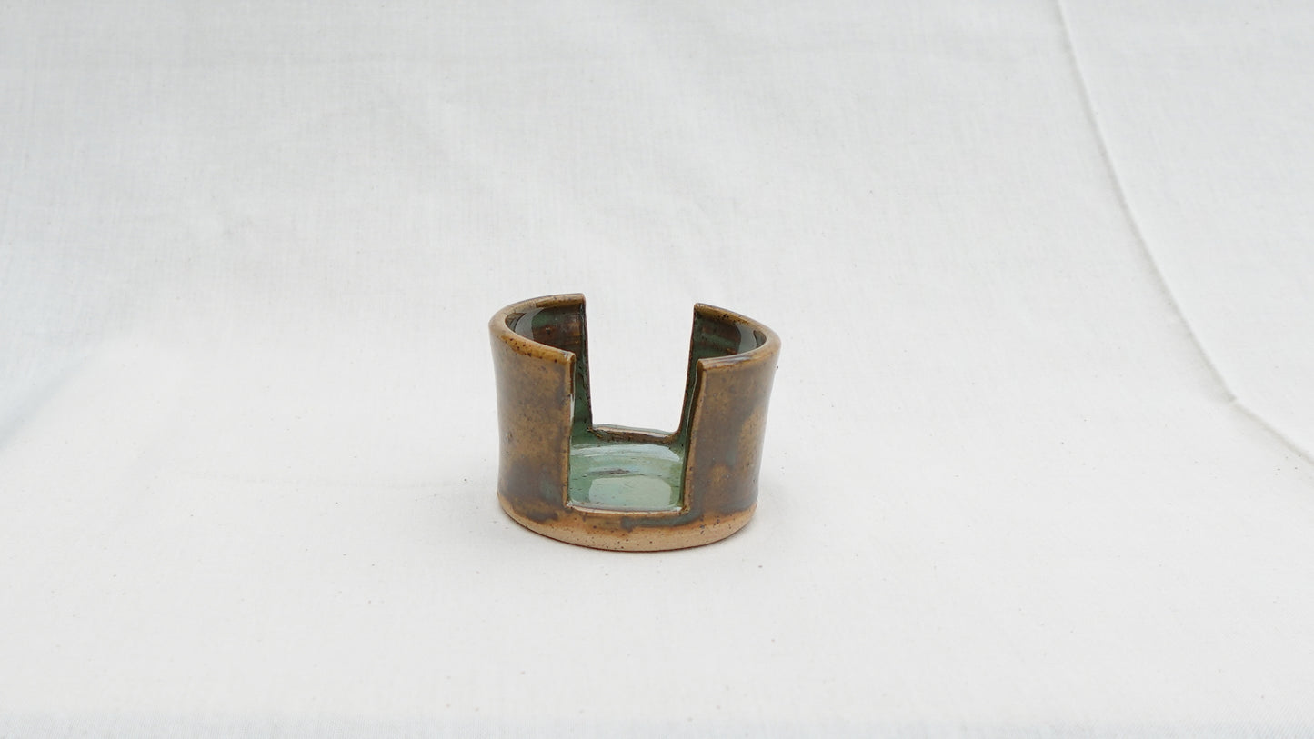 Handmade Ceramic Sponge Holder – Earthy Green