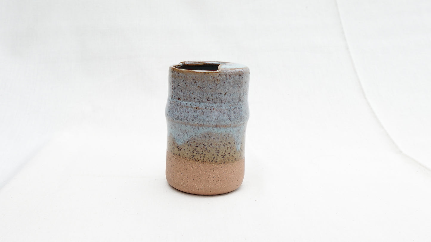 Turquoise Speckled Stoneware Travel Mug – Sippy Tumbler for Car Cup Holder