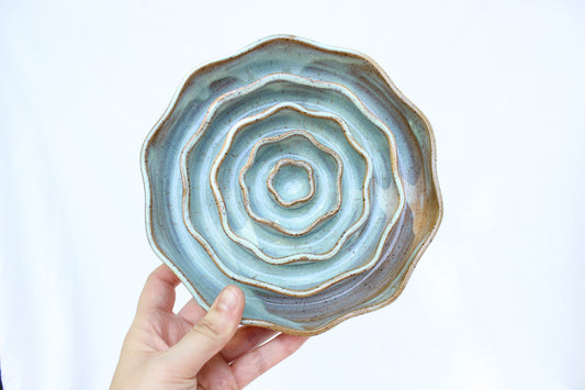 MEDIUM Wavy Slow Feeder Bowl - Runny Teal (7)