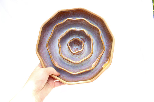 LARGE Wavy Slow Feeder Bowl - Cinnamon Ripple (33)