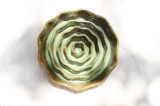 MEDIUM Wavy Slow Feeder Bowl - Soft Green (36)