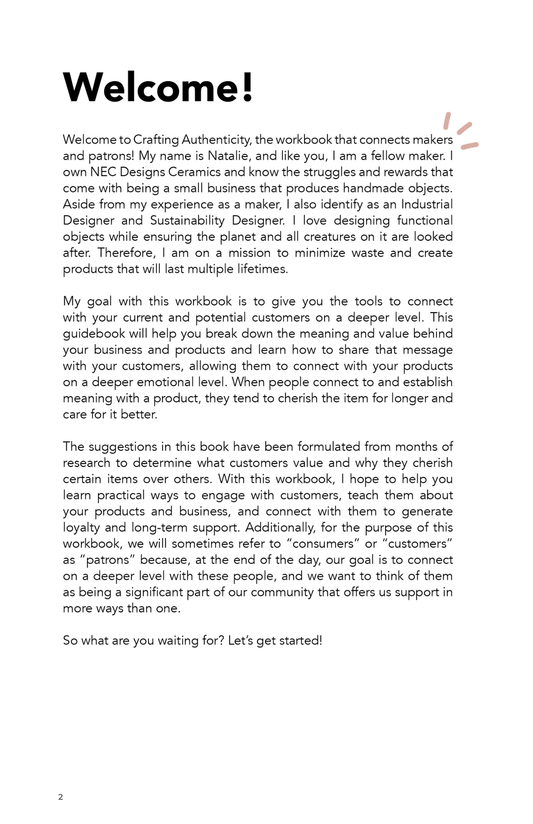 Crafting Authenticity - A workbook to connect makers to their ideal customers