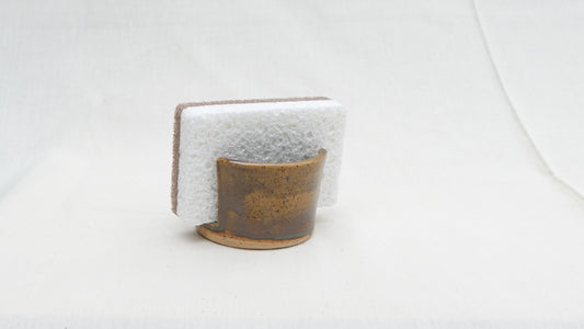 Handmade Ceramic Sponge Holder – Earthy Green