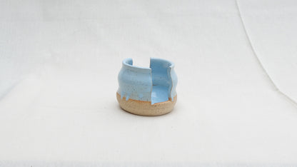 Handmade Ceramic Sponge Holder – Speckled Blue