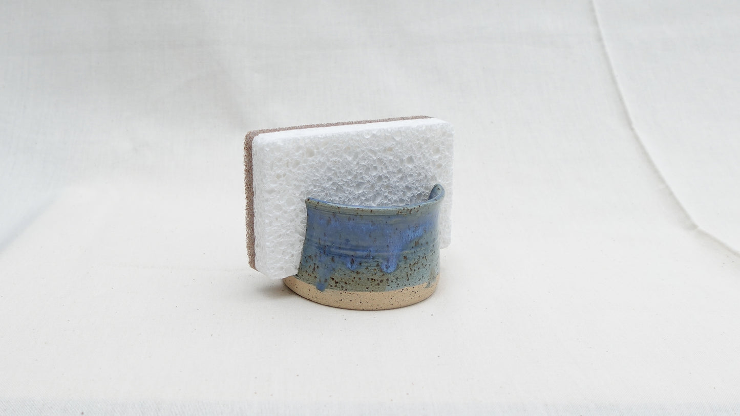 Handmade Ceramic Sponge Holder - Blue