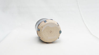 Handmade Ceramic Thumb Cup – Cloud Drip Blue Glaze (sale)