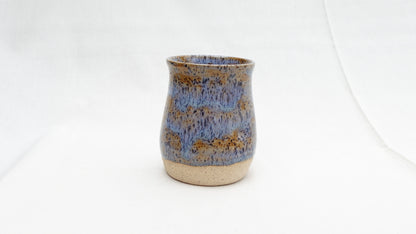 Handmade Ceramic Thumb Cup – Rust & Blue Glaze