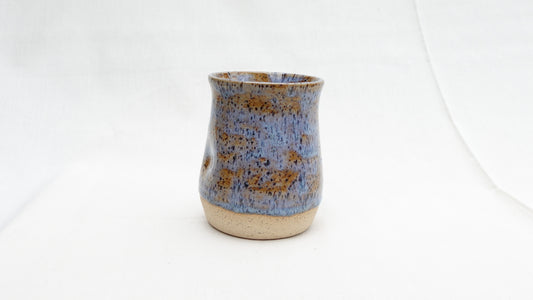 Handmade Ceramic Thumb Cup – Rust & Blue Glaze