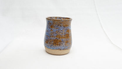 Handmade Ceramic Thumb Cup – Rust & Blue Glaze