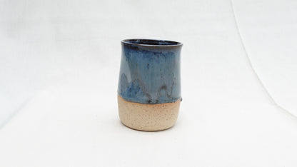 Handmade Ceramic Thumb Cup – Deep Ocean Blue Glaze