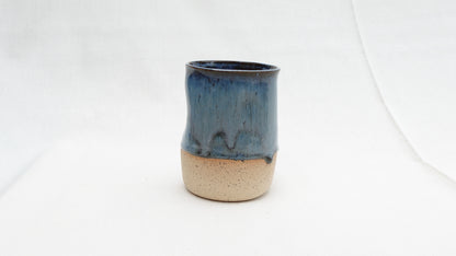 Handmade Ceramic Thumb Cup – Deep Ocean Blue Glaze