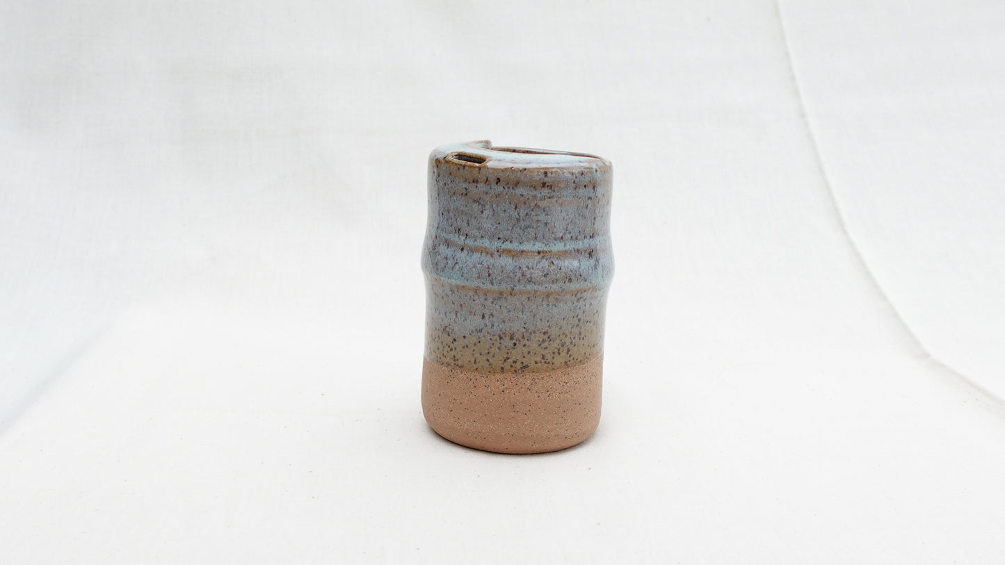 Turquoise Speckled Stoneware Travel Mug – Sippy Tumbler for Car Cup Holder