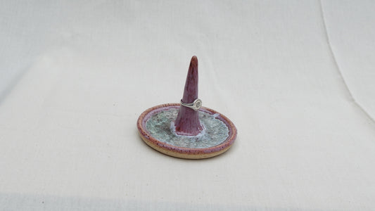 Handmade Ceramic Ring Dish with Recycled Glass