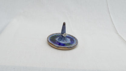 Handmade Ceramic Ring Dish with Recycled Glass