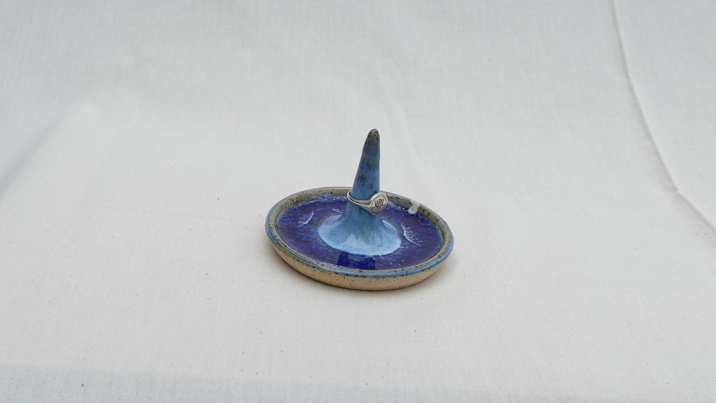 Handmade Ceramic Ring Dish with Recycled Glass