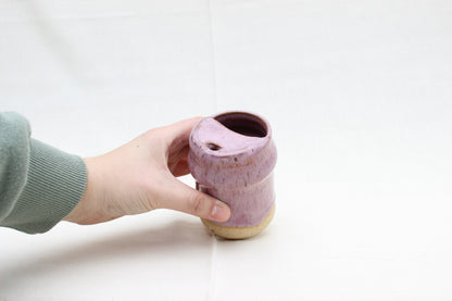 Handmade Berry Pink Ceramic Travel Mug – Pottery Sippy Cup Tumbler for Car Cup Holder