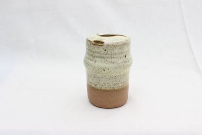 Handmade Butter Yellow Ceramic Travel Mug – Pottery Sippy Cup Tumbler for Car Cup Holder
