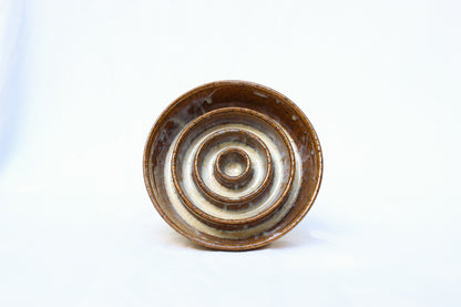 SMALL Smooth-Rim Slow Feeder Bowl - Cinnamon Ripple (1)