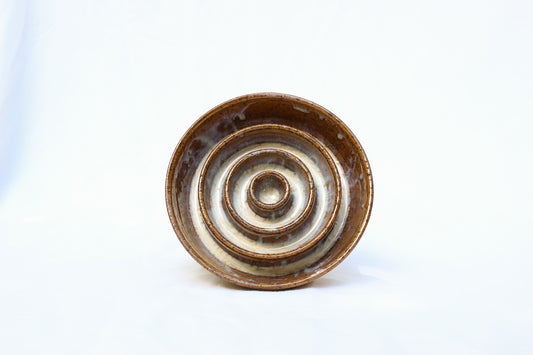 SMALL Smooth-Rim Slow Feeder Bowl - Cinnamon Ripple (1)