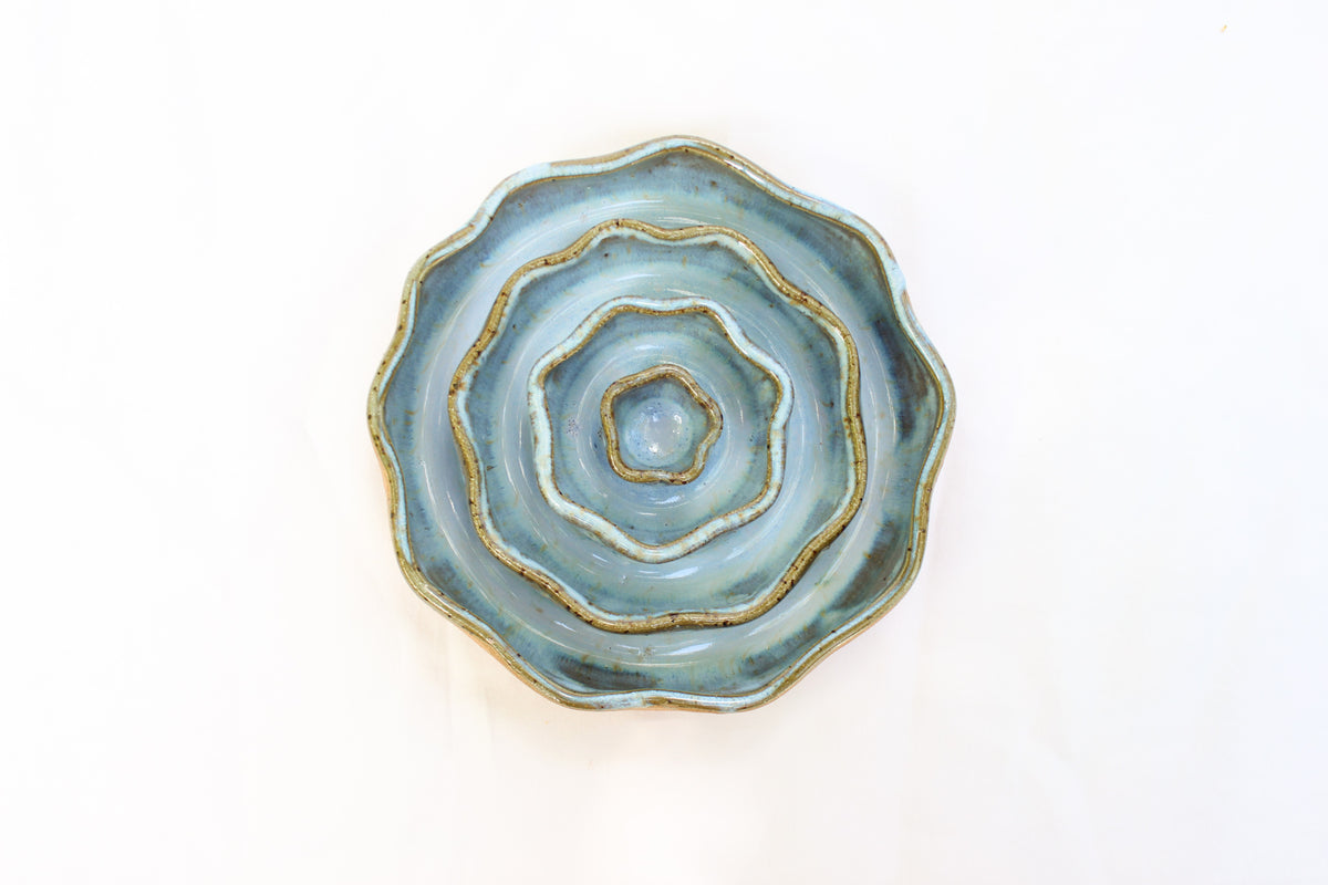 SMALL Wavy Slow Feeder Bowl - Soft Blue (2)