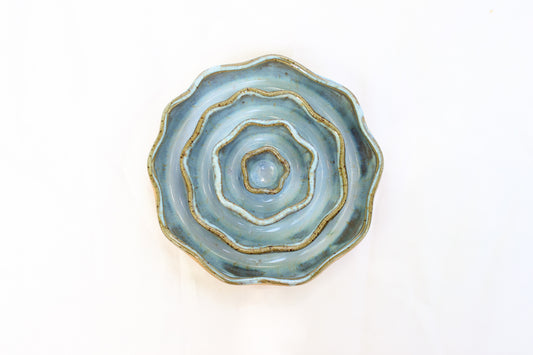 SMALL Wavy Slow Feeder Bowl - Soft Blue (2)