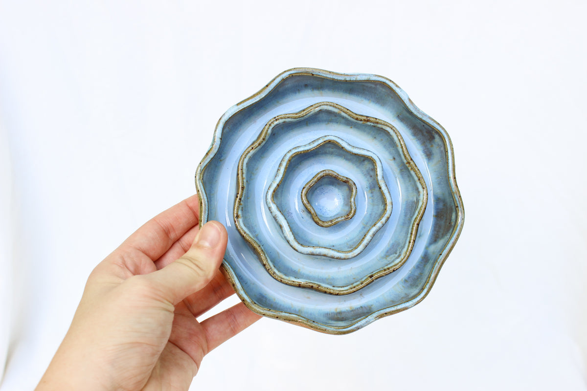 SMALL Wavy Slow Feeder Bowl - Soft Blue (2)