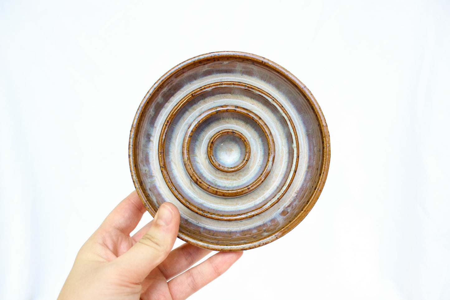 SMALL Smooth Slow Feeder Bowl - Cinnamon Ripple (6)