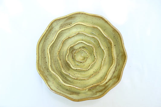 MEDIUM Wavy Slow Feeder Bowl - Butter Yellow (8)