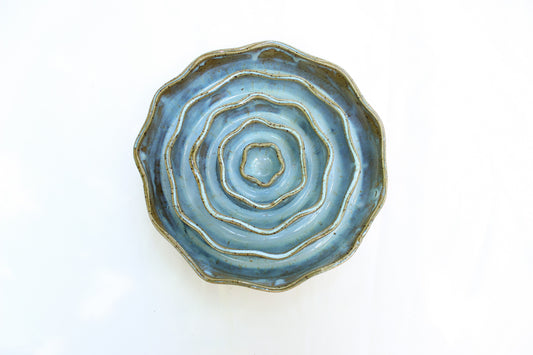MEDIUM Wavy Slow Feeder Bowl - Soft Blue (14)