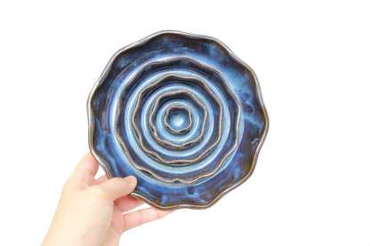 MEDIUM Wavy Slow Feeder Bowl - Texture Dark Cloud (19)