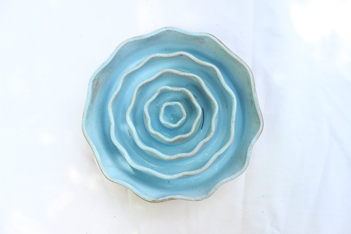 MEDIUM Wavy Slow Feeder Bowl - Sky Blue (24)