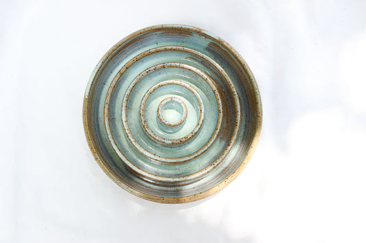 MEDIUM Smooth Slow Feeder Bowl - Runny Teal