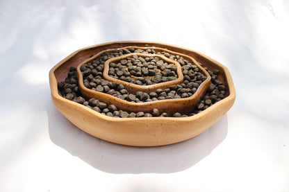 LARGE Wavy Slow Feeder Bowl - Cinnamon Ripple (33)