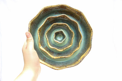 LARGE Wavy Slow Feeder Bowl - Soft Green (34)