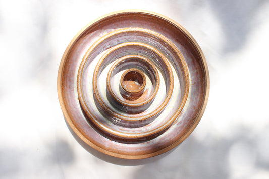 LARGE Smooth Slow Feeder Bowl - Cinnamon Ripple