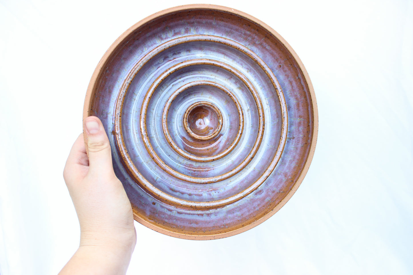 LARGE Smooth Slow Feeder Bowl - Cinnamon Ripple