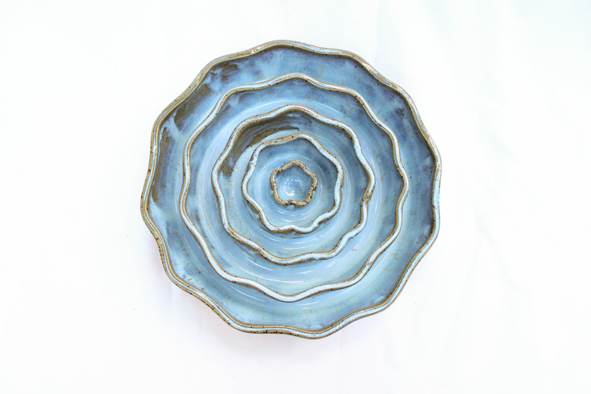 LARGE Wavy Slow Feeder Bowl - Soft Blue (39)