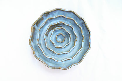 LARGE Wavy Slow Feeder Bowl - Soft Blue (39)