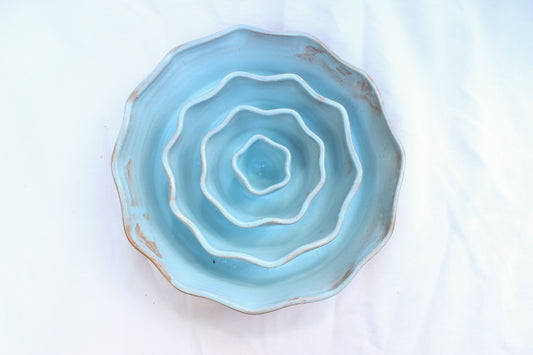 LARGE Wavy Slow Feeder Bowl - Sky Blue (40)