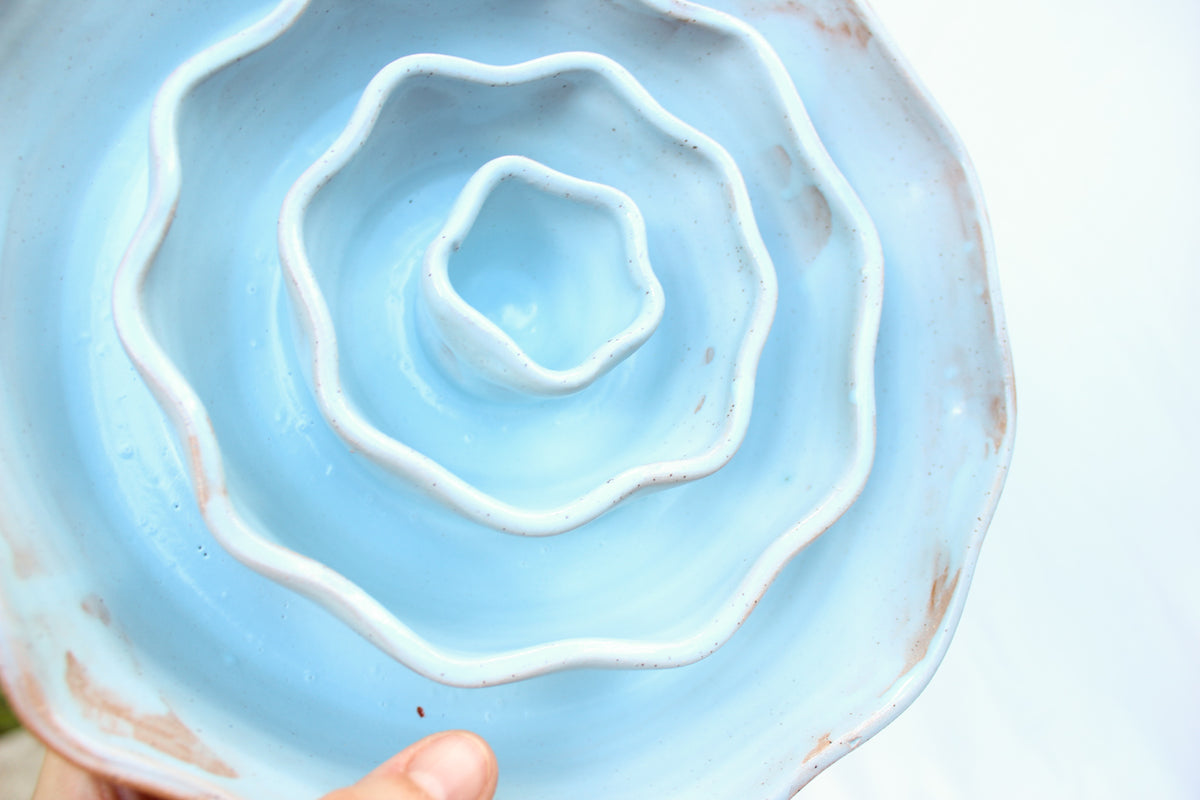 LARGE Wavy Slow Feeder Bowl - Sky Blue (40)