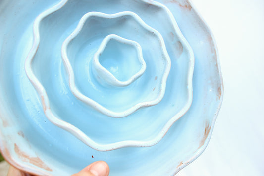 LARGE Wavy Slow Feeder Bowl - Sky Blue (40)