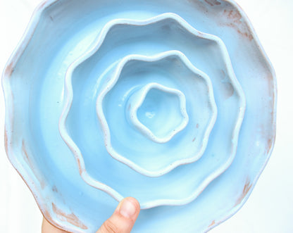 LARGE Wavy Slow Feeder Bowl - Sky Blue (40)